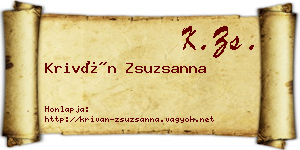 Kriván Zsuzsanna névjegykártya